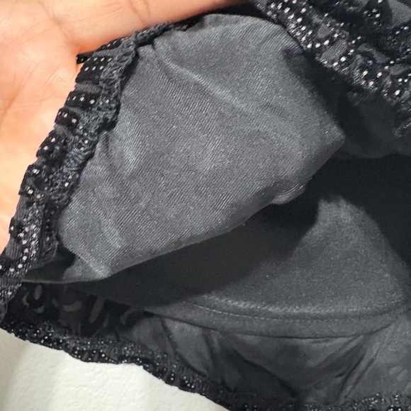 Anama Black Velvet Burnout Floral, Off Shoulder. Elastic Waist and Cuffs, Lined - Picture 6 of 13